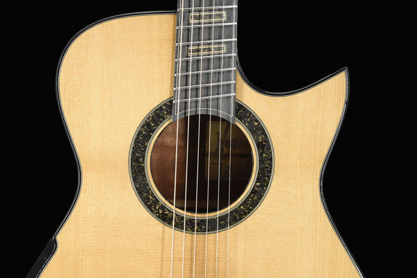 Hozen Gold Label | Deep OM Adirondack Mahogany Fanned Fret | 24101473 VIMHCSB4AJFW