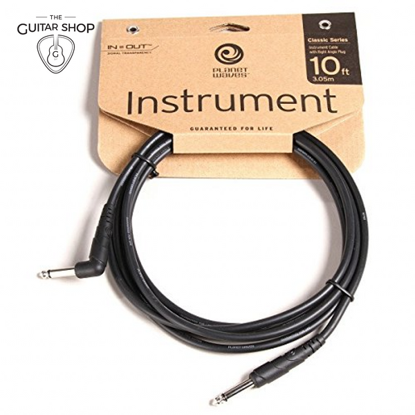 D'Addario Planet Waves PW-CGTRA-10 10' Classic Series Instrument Cable, Straight w/Angled