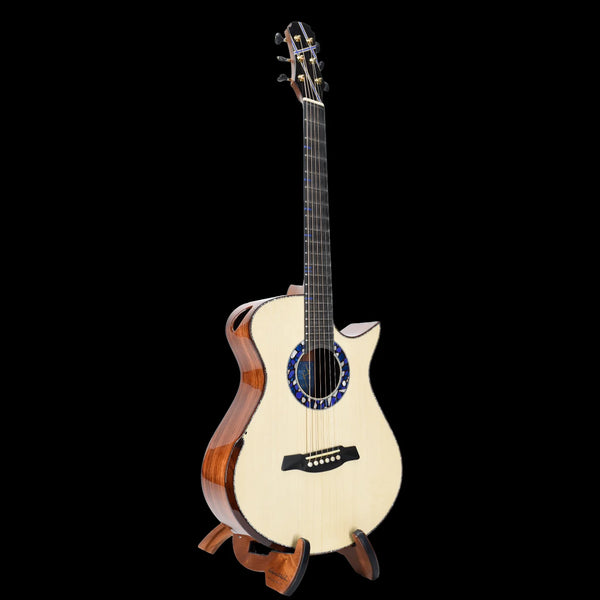 Hozen Guitars Blue Label Vera OO Swiss Moon Spruce Mexican Granadillo Fan Fret - #308|24100308VESRCSB4SJZF