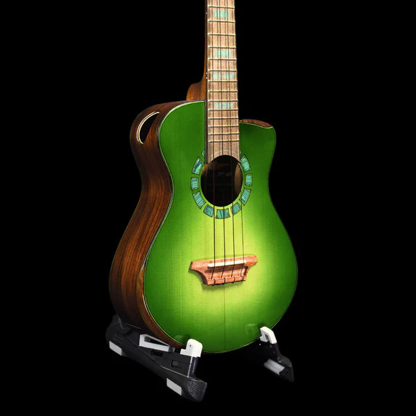 Hozen Guitars Green Label | Tenor German Spruce Indian Rosewood | Green Burst UTIRVSB2G