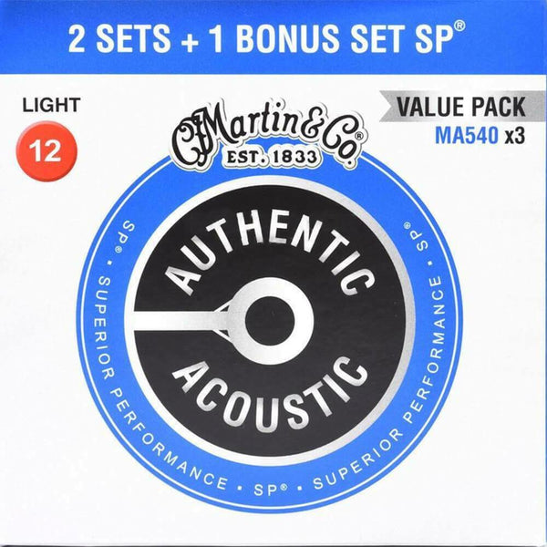Martin Authentic Acoustic SP® MA 540 Light 12 Pack of 3