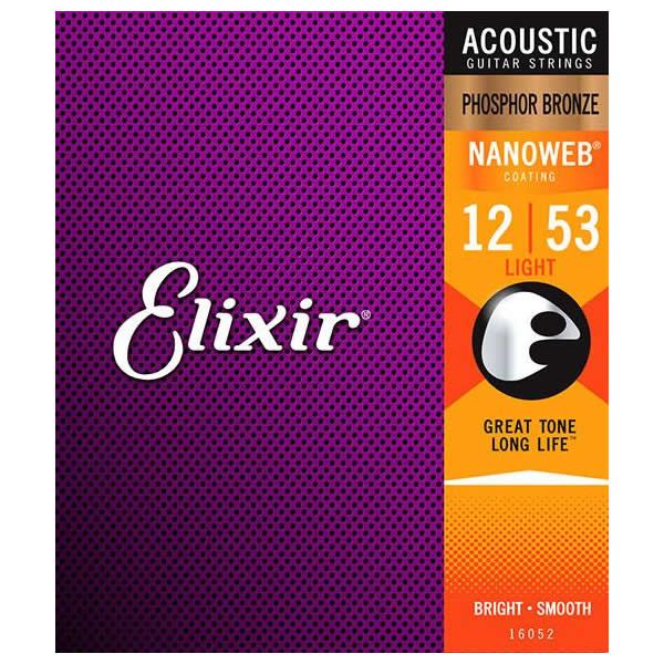 Elixir®Strings Acoustic Phosphor Bronze with Nanoweb Coating 12/53 Lights