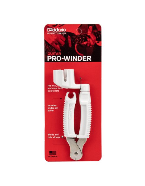 D'Addario Planet Waves DP0002 Guitar Pro-Winder String Winder and Cutter White